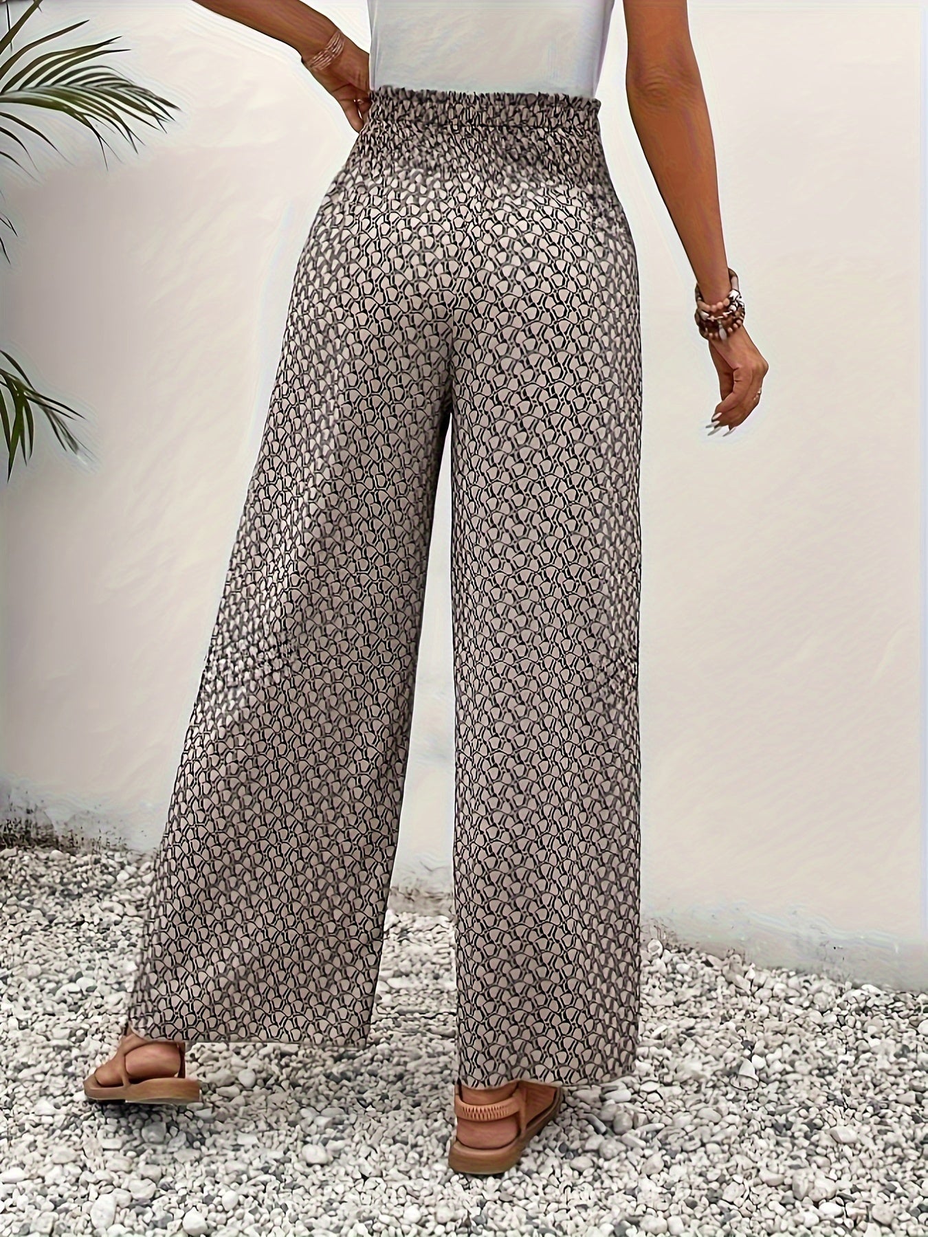 Pantaloni Palazzo a Stampa Floreale | Vita Elasticizzata